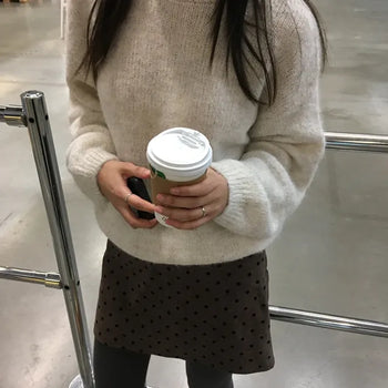 *Mu&d* Suede Dot Skirt
