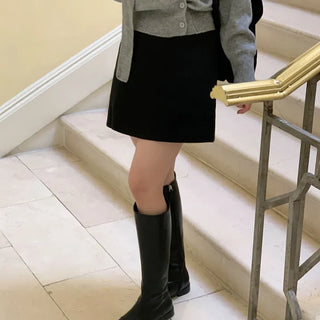 Winter A-Line Wool Mini Skirt  Skorts