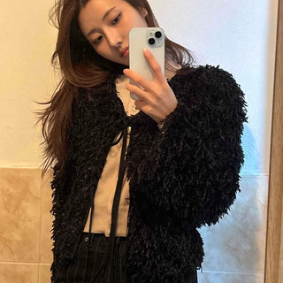 Fuzzy Fluffy Short Crop Cardigan