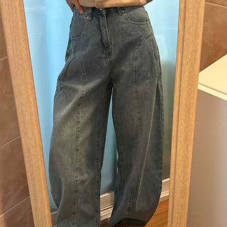 Vintage Washed Loose Fit Denim Wide Pants