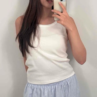 Cooling Slim Fit Square Neck Sleeveless Knit