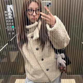 Campus Boucle Double-Button Round Neck Crop Jacket