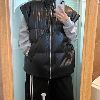 Voluminous fit oversized long padded vest