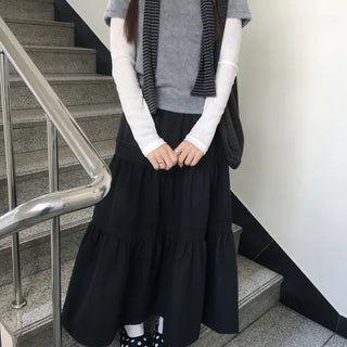 Fur layered all-in-one T-shirt