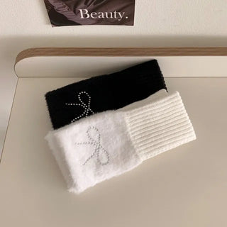◈Winter Items◈ Angora Fur Warmer Ribbon Gloves Hairy Cubic Fur Gloves Winter Hand Warmer