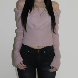 MAY Shirred Brushed Two-Way Off-Shoulder
