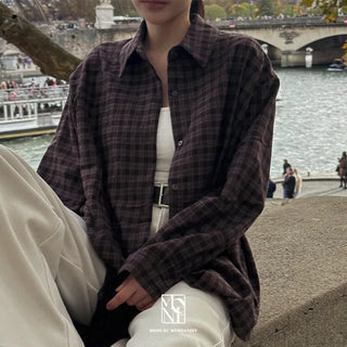 Made. Soft Check Cotton Shirt Loose Fit Outerwear Daily Look