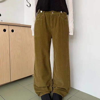 Auto Corduroy Semi-Wide Pants