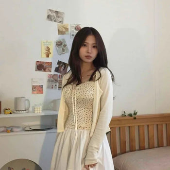 Soft Floral Cardigan Set