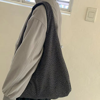 Suede Peddler Reversible Bag (Leopard)