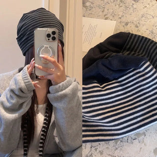 Graph Stripe Fleece Beanie