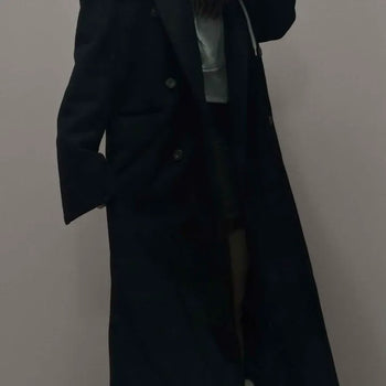 Double-button long coat