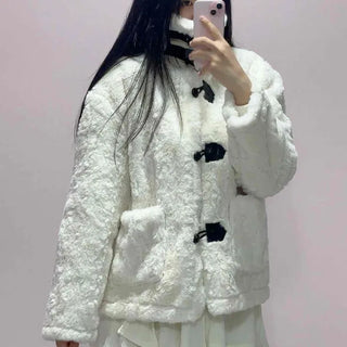 Teddy Bear High-Neck Fur Shearling Jacket