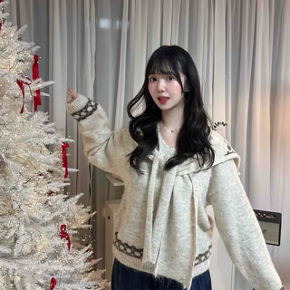 Fair Isle Pattern Pocket V-Neck Cardigan Knit