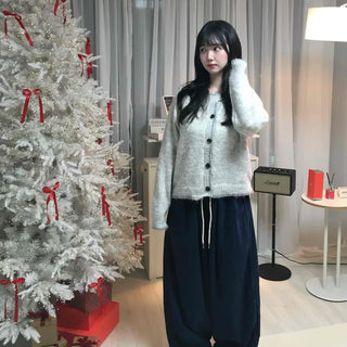 Drawstring Pocket Back Elastic Baggy Long Pants