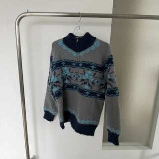 TIGI Nordic High-Neck Knit Zip-Up