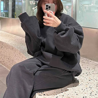 Oversized Plain Sweat Training Set