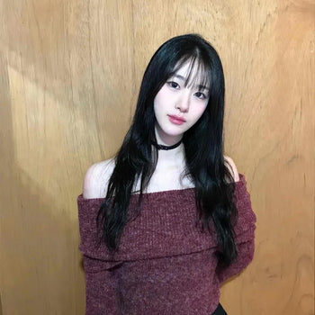 Wide Off-Shoulder Loose Fit Knit