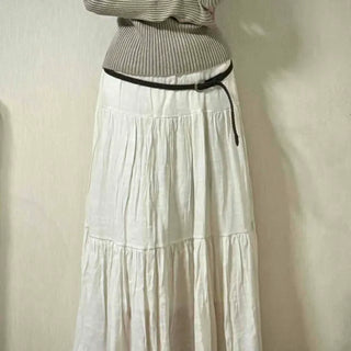 Daily Casual Elastic Waist Tiered Long Skirt