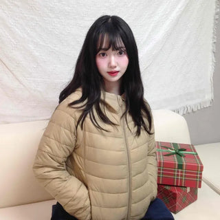 Modern Square Quilted Reversible Zip-Up Short Padded Jacket