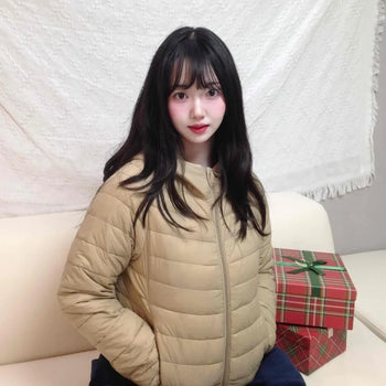 Modern Square Quilted Reversible Zip-Up Short Padded Jacket