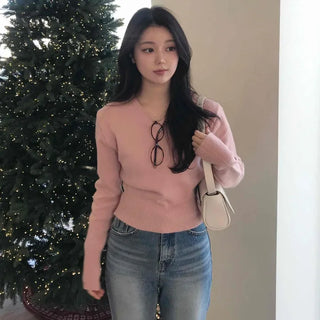Soft Touch Slim Fit V-Neck Ribbed Knit
