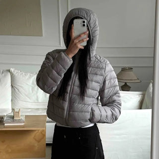 Simple Lightweight Hooded Cropped Padded Jacket