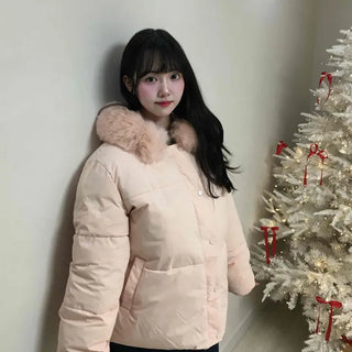 Fur-trimmed Wellon Short Padded Jacket