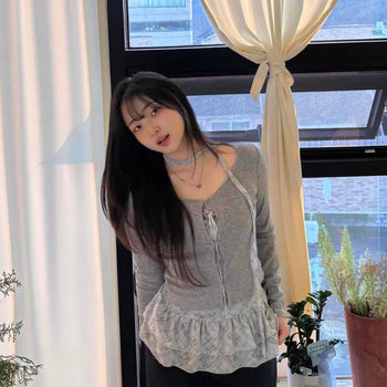 Romantic Frill Lace Slim Fit Cardigan Set