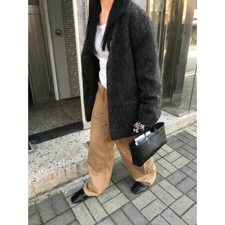 Beige cotton pants