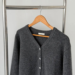 Overfit V-neck Cardigan   Thick Winter Knit Cardigan