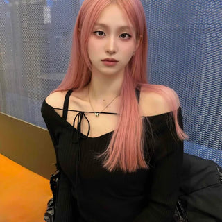 Sexy Lace-up Halter Neck Off-Shoulder Ribbed Knit