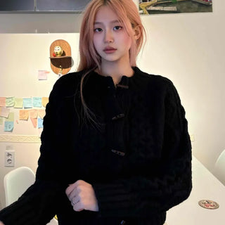 Chinese Corduroy Toggle Loose Fit Hooded Cardigan