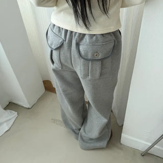 Luffy Back Pocket Cut-out Wide Balloon Pants