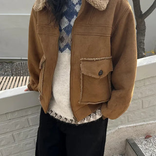 [UNISEX] Suede Shearling Mustang Jacket