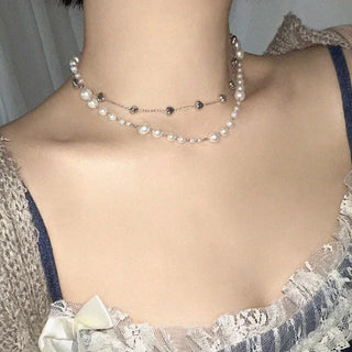 Heart & Pearl Necklace Set