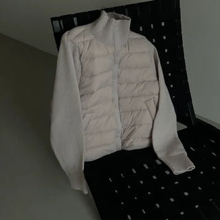 Lowner Knit High-Neck Snap Lightweight Padded Jacket