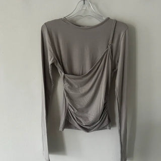 Poet Layered Buckle Shirring Long Sleeve T-shirt