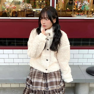 High-neck Lovely Fleece Jacket