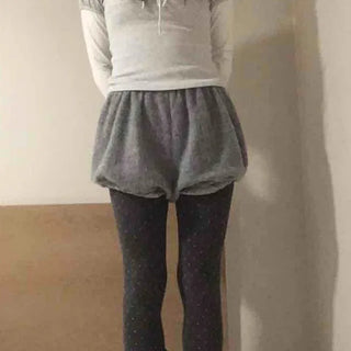 Velvet Suede Pleated Elastic Waist Shorts