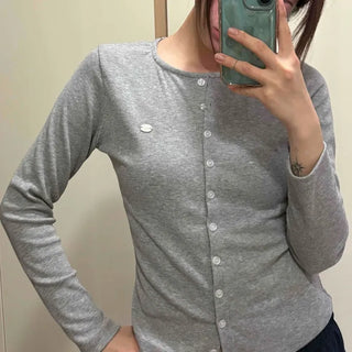 Daily Slim Fit Round Neck Button Cardigan