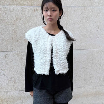 Fleece Round Neck Short Vest