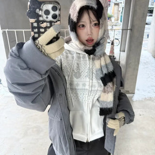 Snow Tree Winter Fleece-Lined Zip-Up Hoodie (2 colors)