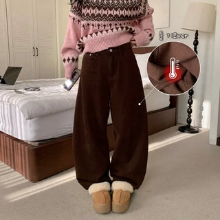 [Double Brushed /Thick] Wool Alpaca Winter Wide Long Pants