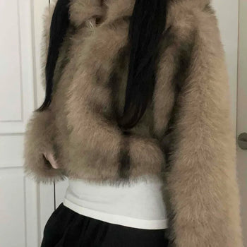 Boa French Chic Hooded Fur Jacket