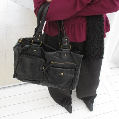 Retro leather shoulder crossbody bag