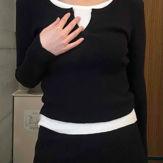 Layered Loose Fit V-Neck Cardigan Knit