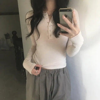 Wool long-sleeve button-down shirt