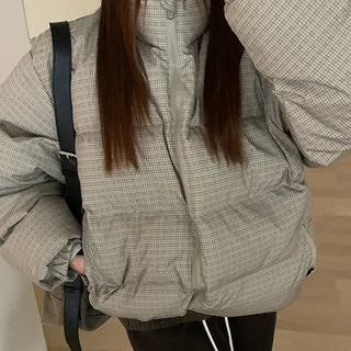 Perto Oversized Check Padded Jumper
