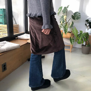 Saint Velvet Midi Skirt